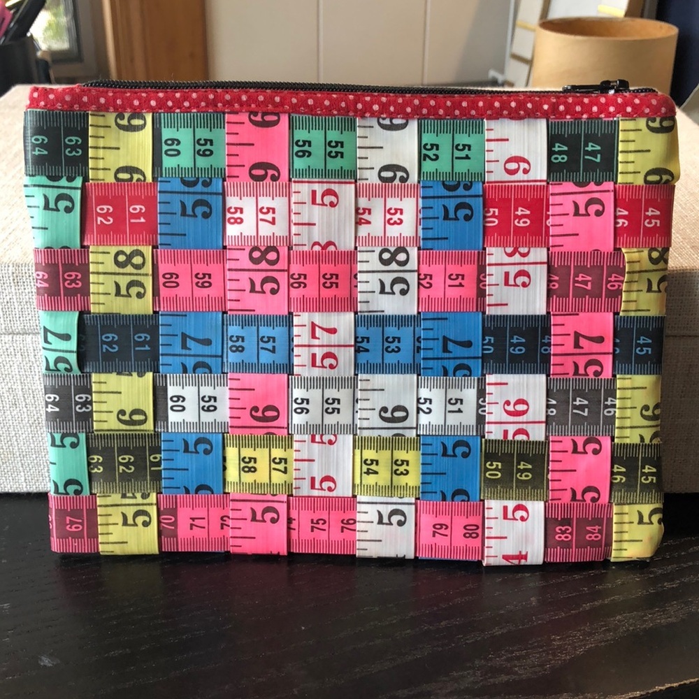 Cupcakes and cartwheels colorful measuring tape small pouch zipper top 8x6 bag